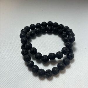 2 Pack Lava Beaded Bracelet Set